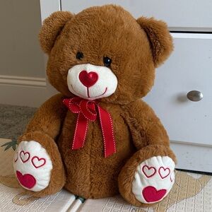 Brown Teddy Bear with Red Accents ( Perfect Valentine’s Day gift )